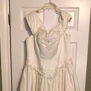 Satiny full skirted Wedding dress